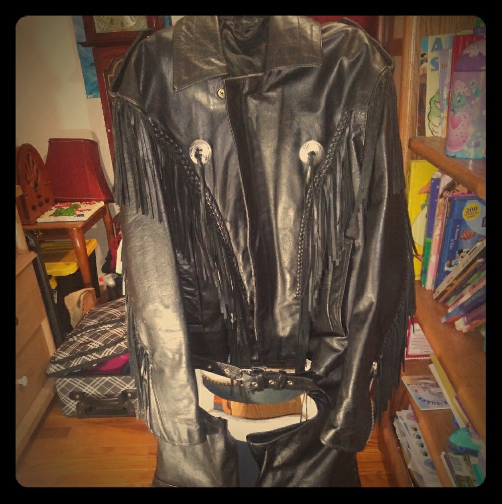 Mens Unix Leather Coat and Chaps